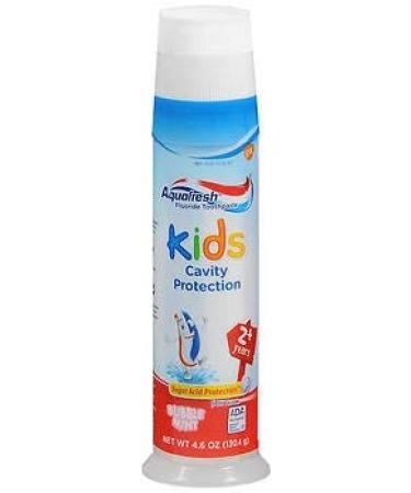 Aquafresh Kids Fluoride Toothpaste Bubble Mint Pump - 4.6 oz, Pack of 3