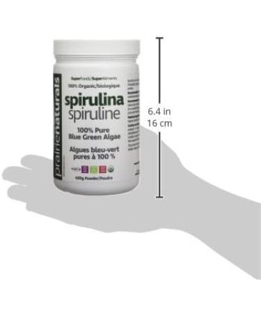 Prairie Naturals Organic Spirulina Blue Green Algae Powder - 400 Gram 400 g (Pack of 1) - Buy Online on GoSupps.com
