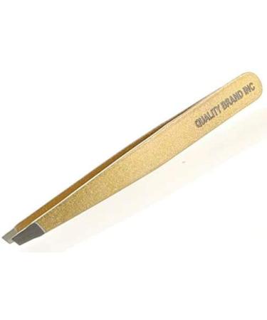Precision Tweezers for Eyebrow  Stainless Steel Slant Tip Tweezers for Daily Use and Professional Use by Quality Brand Inc