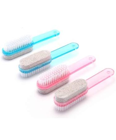 Foot Brush Pumice Stone for feet Nail Brush with Pumice Stone Foot Scrubber Brush Pedicure Brush 4 Pack
