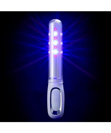 Portable Vaginal Rejuvenation Wand Red &Blue LED light anti-inflammatory device Woman Gynecological Vaginitis Treatment Female home care device Menopause Device portable women health care (WHITE)