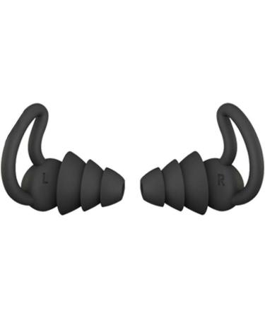 Earplugs sleeping earplugs reusable sleeping noise-reducing earplugs silicone waterproof noise-reducing earplugs.(Black)