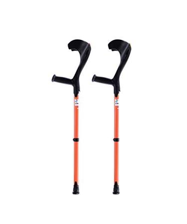 Canes Forearm Crutches 1 Pair (2 Units) - Lightweight Arm Cuff Crutch - Adjustable Ergonomic Heavy Duty for Standard and Tall Adults - Comfortable Gray (Color : Black) Prosperous Orange