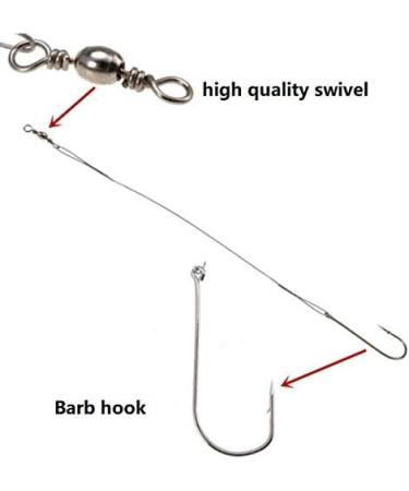 20pcs Fishing Hook Rigs - Nylon-Coated Line Leader with Stainless Steel Hook - Buy Online on GoSupps.com