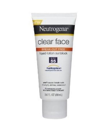 Neutrogena Neutrogena Clear Face Acne Sun Lotion SPF 55 Made in USA