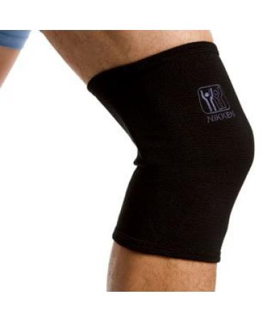 Black Knee Compression Sleeve (1824) - Elastic Support for Pain Relief - Knee Brace for Sports Like Basketball Running Gym Workout - Knee Brace for Men and Women - Medium
