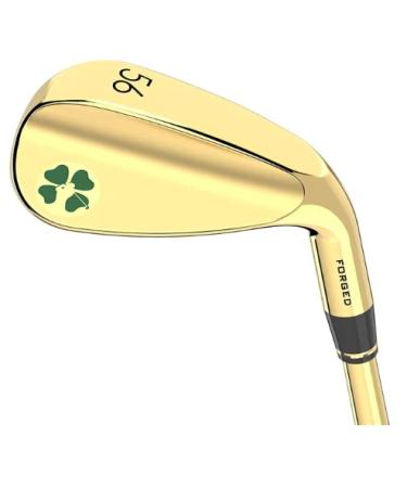 Lucky Wedges Gold 56 Degree Sand Wedge - 12 Degrees Bounce, 35.125" Regular Flex Steel Shaft, Forged Soft Carbon Steel, Right Handed, Soft Grips