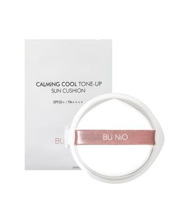 BU:NiO Calming Cool Tone up sun Cushion Foundation SPF50+ CC/BB Cream(0.88FlOz) Transparent&Natural tone-up&Even skin tone-Whitening&Wrinkle Improvement Derma tested (Pink Beige 0.88Fl Oz (Refill)) Pink Beige 0.88 Fl Oz (P