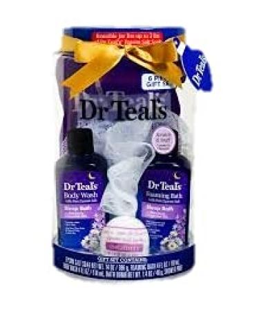Dr Teal's Pure Epsom Sleep Bath Gift Set 6 Pieces with Melatoni & Essential Oils