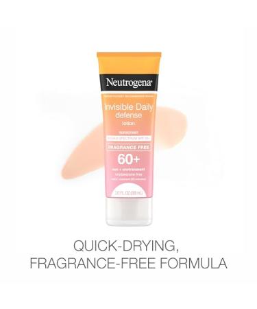Buy Invisible Daily Defense Sunscreen Cream - SPF 60+ Fragrance-Free Lightweight & Water-Resistant Lotion for Sensitive Skin - 3 oz with Bath Sponge - Buy Online on GoSupps.com