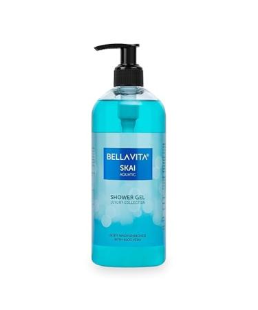 Aquatic Body Wash Refreshing Shower Gel for Deep Cleansing Hydrating & Moisturising Skin with Aloe Vera 500 Ml