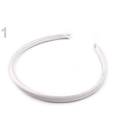 Plastic headband satin blank 1cm wide white *NEW*OVP*
