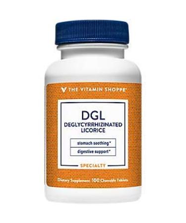 The Vitamin Shoppe DGL (Deglycyrrhizinated Licorice) 760MG Stomach Soothing Herbal Supplement (100 Chewable Tablets)