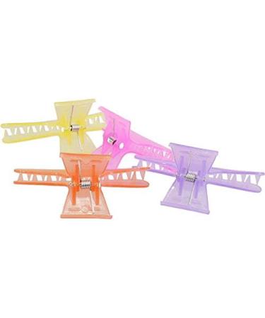 12 Pieces Butterfly Hairdresser Clamp Plastic Hair Claw Clips Hairdressers Hair Tools fit for Fixed Hairstyle (Purple Pink Yellow Orange) - Buy Online on GoSupps.com