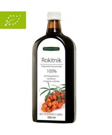 Sea buckthorn juice 100% organic sugar free 500 ml Premium Rosa