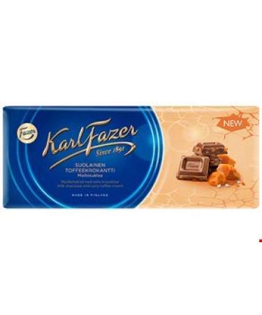 Karl Fazer Salty Caramel Crunch Milk Chocolate 200g (Pack of 8)