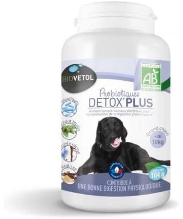 Biovetol - Probiotic Dog Bio Detox'Plus - Food Supplement for Dogs Special Digestion - Large Dog (+ 10 kg) - 104 g