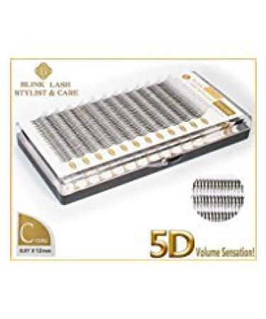 5D Blink Lash Stylist eyelashes for eyelash extension C curl- thickness- 0 07 mm length- 12 mm.