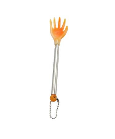 DCNIYT Telescopic Back Scratcher and Massager Extendable Stainless Steel Itch Relief Tool with Four Sections (Orange)