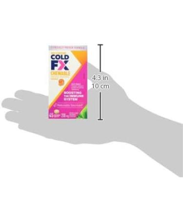 COLD-FX Orange Chewables Ginseng Extract Reduce Chance Cold and Flu Support Immune System - 45 Tablets Orange 45 count (Pack of 1) - Buy Online on GoSupps.com