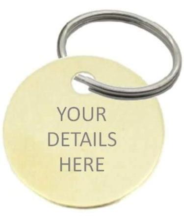 Identity-Plus: Quality Bronze or Nickel Round Dog Cat Pet ID Tag Free Engraving & P+P (20 25 30mm) (30mm (Bronze))