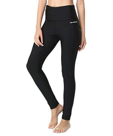 UPF 50+ Women's Surfing Leggings Sun Protection High-Waist Tummy Control Swimming Pants Black X-Large