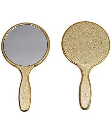 Garden of Arts Golden Handheld Salon Mirror with Large Grip Handle - Professional Hairdressers' Choice - Buy Online on GoSupps.com