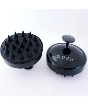 Hair Workz London scalp massaging shampoo brush black