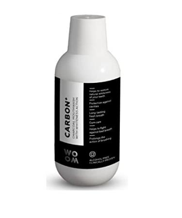 Woom carbon carbon flower water with white effect 500 ml effectively protects against caries combats bad breath and ensures long-lasting fresh breath