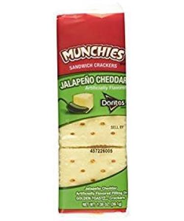 Munchies Jalapeno Cheddar Sandwich Crackers, 1.38 oz, 8 count Jalapeno Cheddar 1.38 Ounce (Pack of 8)