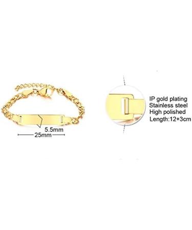 Personalized Children's Gravure Bracelet | Custom Figaro ID Band for Birth Baptism & Birthday Gifts | Unique Name Bracelet for Young Girls - Buy Online on GoSupps.com