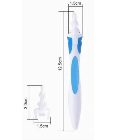Reusable Spiral Earwax Remover Tool with 16 Soft Replacement Heads - Safe for Adults and Children - Buy Online on GoSupps.com