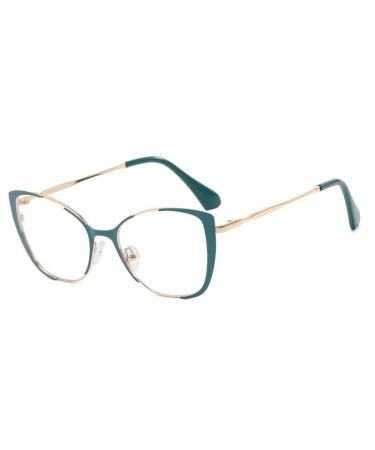 Blue Light Blocking Presbyopic Glasses Anti Eye Strain Computer Readers Large Reading Glasses HD Flat Light Mirror +150 Green