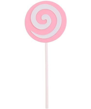 5PCS Lollipop Shaped Cake Toppers in Pink for Decoration Cupcake Toppers for Baby Shower Birthday Party Wedding - Buy Online on GoSupps.com