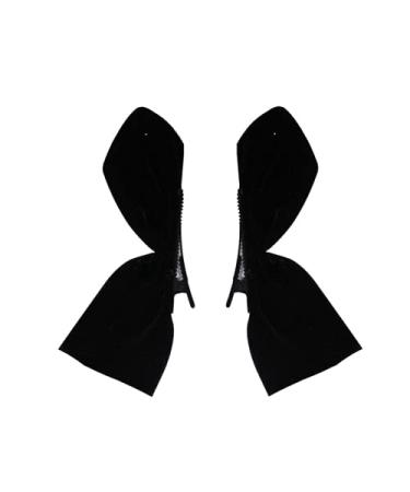 KDDOM 1 Pair Bow Hair Clips Ribbon Bow Side Clips Cute Hair Accessories for Girls Women Kids(Black)