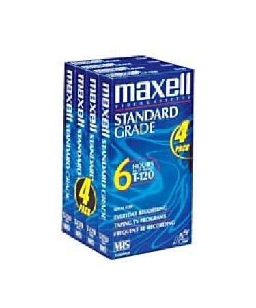 Maxell STD-T-120 4 Pack VHS Tapes 1-Pack