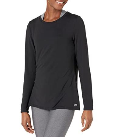 Amazon Essentials Women's Tech Stretch Long-Sleeve T-Shirt (Available in Plus Size) Medium Black