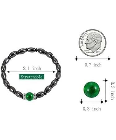 ZJchao Magnetic Bracelet for Weight Reduction | Health Jewelry with Black & Green Stones | Perfect Gift for Men & Women - Buy Online on GoSupps.com