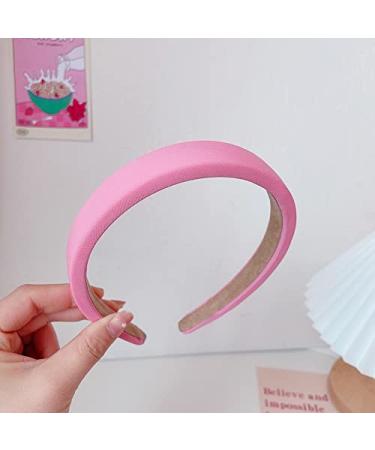 Pink Chunky Padded Headband for Women - Non Slip Satin Hairband with Puffy Sponge Design - Buy Online on GoSupps.com