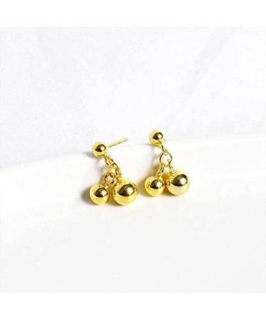 Ear Stud Earrings for Women Gold Double Round Beads Peas Ear Clips Simple Female Cherry Fashion Fruit Shape Ear Pin Party Gift e Ear Studs - Buy Online on GoSupps.com