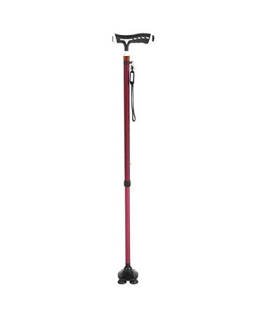 SilteD T-Shaped Handle Cane 2 Section Aluminum Lightweight Non-Slip Walker Crutches Height Adjustable with Handle 4-Pronged Pivot for Seniors Disabled Crutches