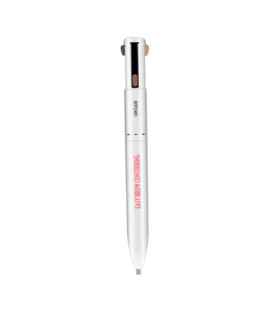 RVUEM Eyebrow Contour Pen 4 in 1 Long Lasting Rotate Defining Highlighting Brow Pencil Black Brown.