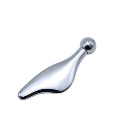 3D Eye Cream Massager Double Heads Rotating Roller Ball Eye Massage Stick Mini Scraping Board for Skin Care Silver