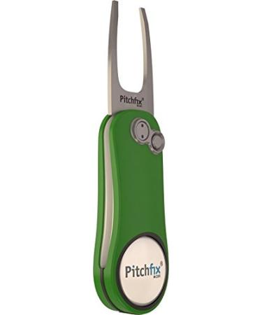 Pitchfix Golf Switchblade Divot Tool Hybrid 2.0 W/Removeable Ball Marker Green