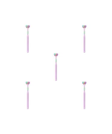 5-SET portable toothbrush for adults at home hotel women men toothbrush 360-degree cleaning tool bathroom accessories oral care purple 5-series set (purple)