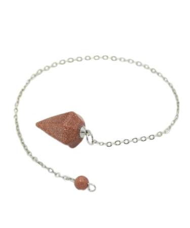 Reiki pendulum for men and women natural stone amulet crystal trailer small size amethyst lapislazuli meditation hexagonal pendulum gold sand