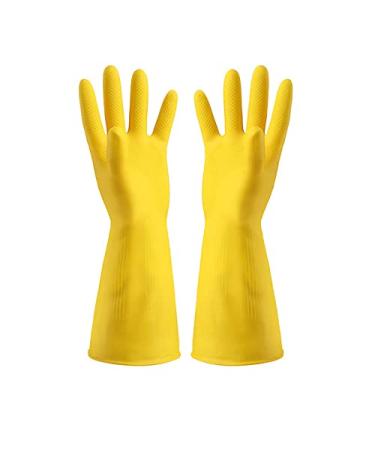 3 Pairs of Protective Gloves Latex Gloves Thick wear-Resistant Durable Cleaning dishwashing and Laundry (Size : Medium)