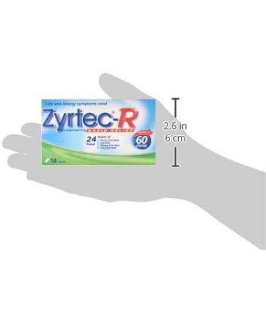 Zyrtec-R Rapid Relief Tablets - 10 Count for Cold & Allergy Symptoms | Relieves Runny Nose Sneezing Itchy Eyes & Skin Rash - Buy Online on GoSupps.com