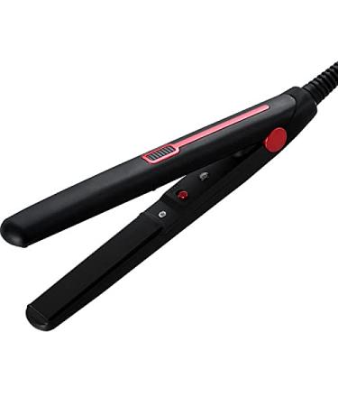 2 in 1 Flat Iron Hair Curling Iron Electro-Ceramic Ion Professional Hair Straightener Fast Heating Mini Hair Styler Tools (Gold)