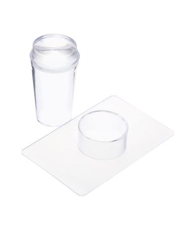UUYYEO 2pcs Transparent Silicone Nail Art Stamping Plates with Scraper Nail Art Stamp for Manicure Tools